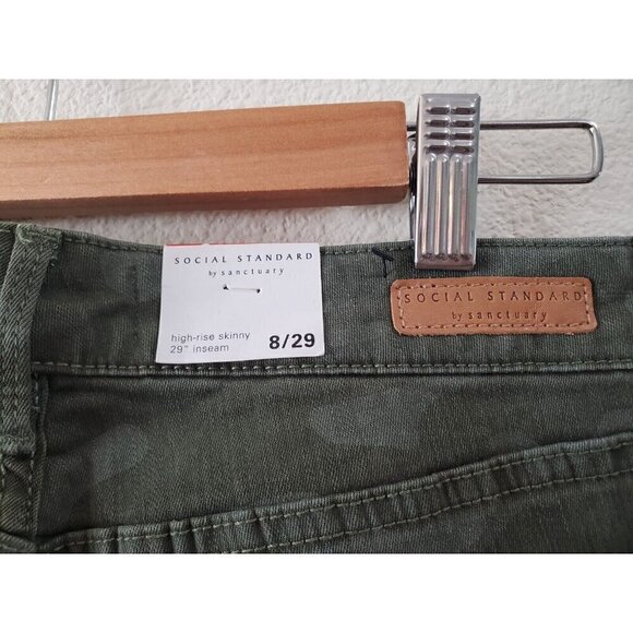 SOCIAL STANDARD by SANCTUARY Pants Women's Sz 8/29 Camo Print High Rise‎ Skinny - Picture 5 of 9